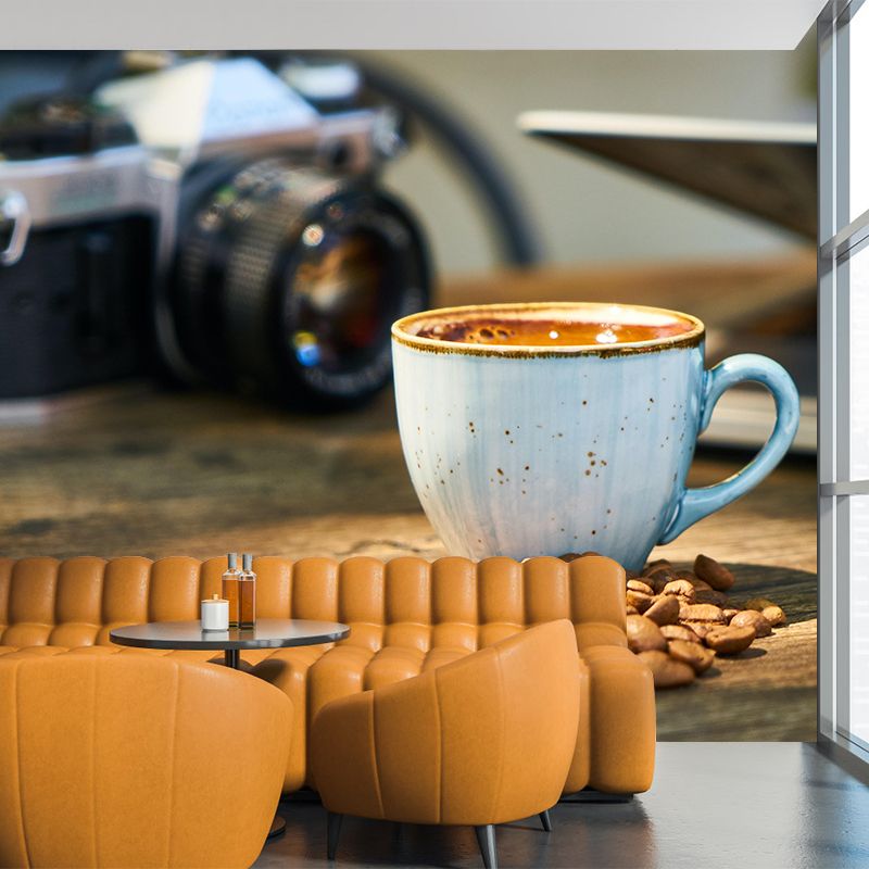 Hot Coffee Wall Mural Decal Eco-friendly Wallpaper Cooffee Shop Kitchen Dining Room Decor