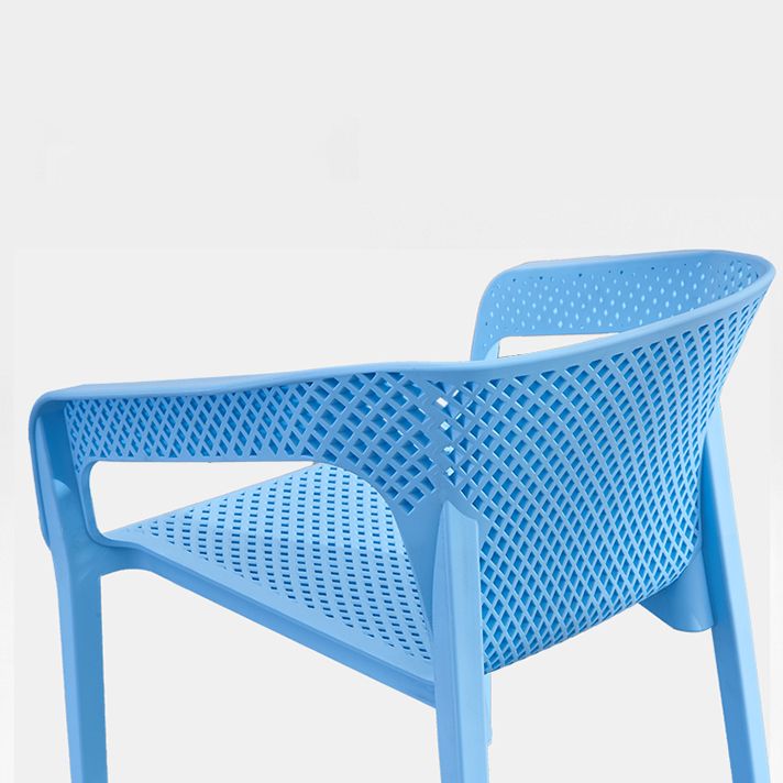 Contemporary Style Multicolor Dining Arm Chair Plastic Stacking Arm Chair