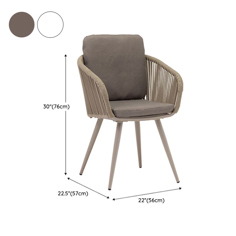 Outdoor Boho Dining Table Set 1/2/3/7 Pcs Metal and Stone Dining Set