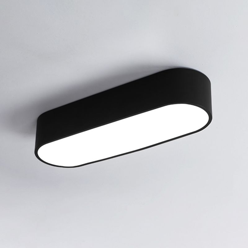 Lampada da soffitto a LED ovale metallica Lampada da incasso con finitura nera semplice per corridoio