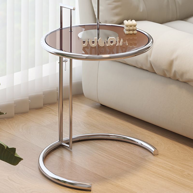 20" Wide Contemporary Corner Table Metal Round Accent Side Table