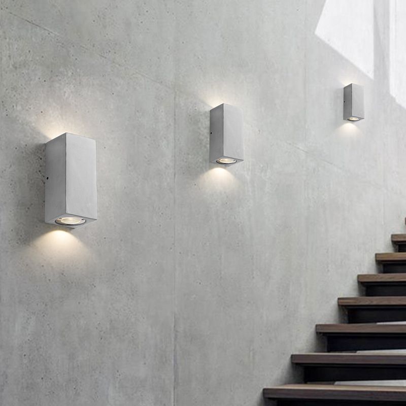 Waterproof Cement Wall Light Fixture Modern Style Wall Sconce Light in Gray