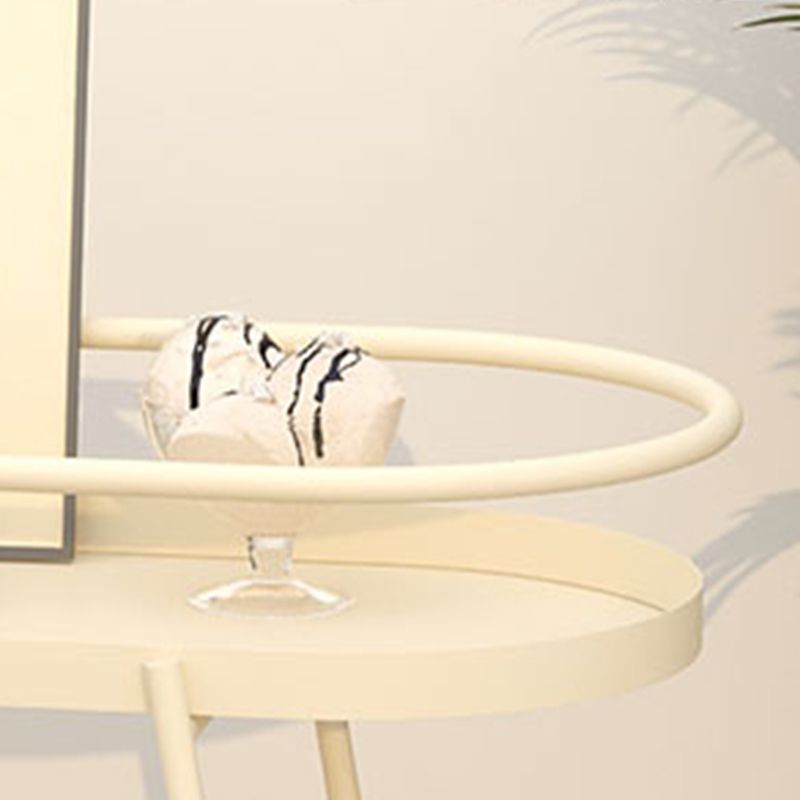 22.83" Tall Tray Top Side Table Metal Sofa Side Accent Table with Casters