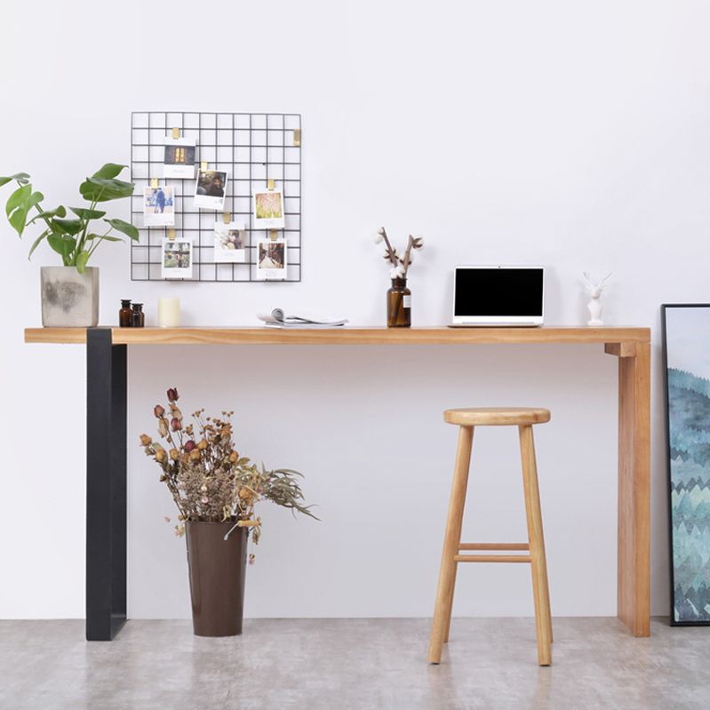 1/2 Pieces Luxurious Rectangular Pub Table Set Wooden Counter Table with Backless Stools