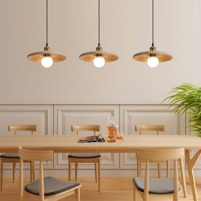 Minimalistischer Stil Anhänger Beleuchtungsbehandlung Kreis Anhänger Lichtkit mit Holzschatten