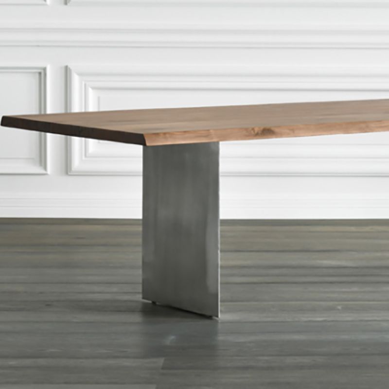 Industrial Solid Wood Table for Restaurant Rectangle Table with Double Pedestal