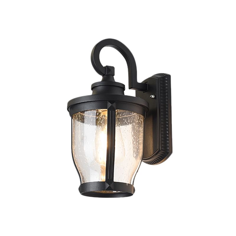 Black Single Light Wall Mount Lighting Warehouse Seedy Glass Urn Wall Lamp Fixture