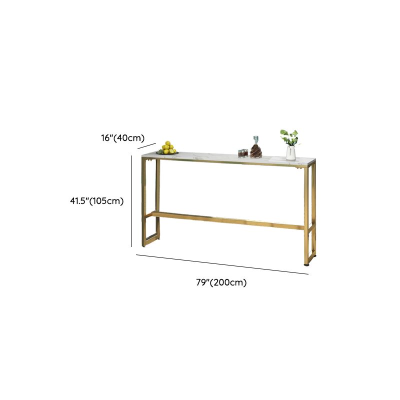White Faux Marble Table Modern Style Bistro Bar Table for Living Room