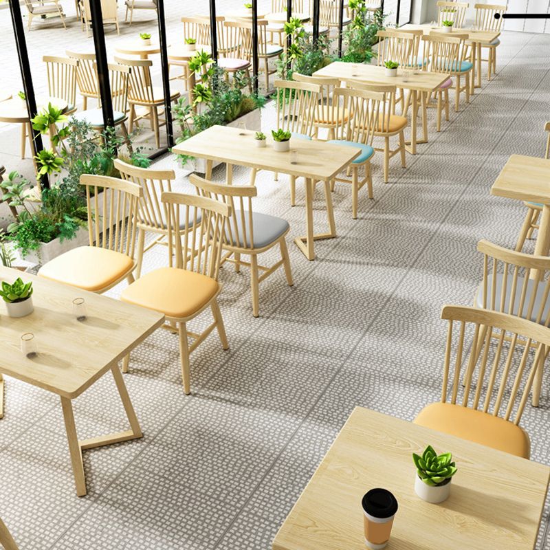 Contemporary Kitchen Dining Side Chair Slat Back Side Chair with Wood Legs