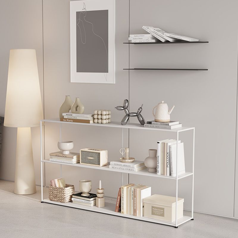 Contemporary Open Back Horizontal Bookshelf Metal Bookcase for Office