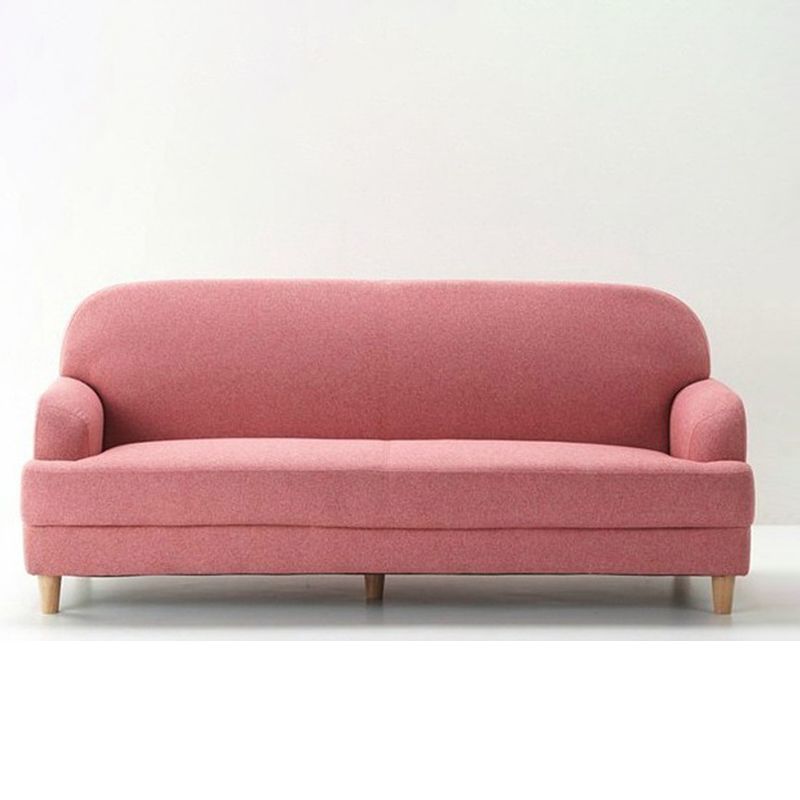 Contemporary Pink Cotton Settee Tight Back Sofa for Living Room