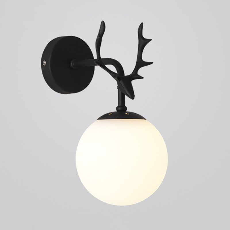 Glass Globe Sconce Light Modern 1-Light Sconce Light Fixture