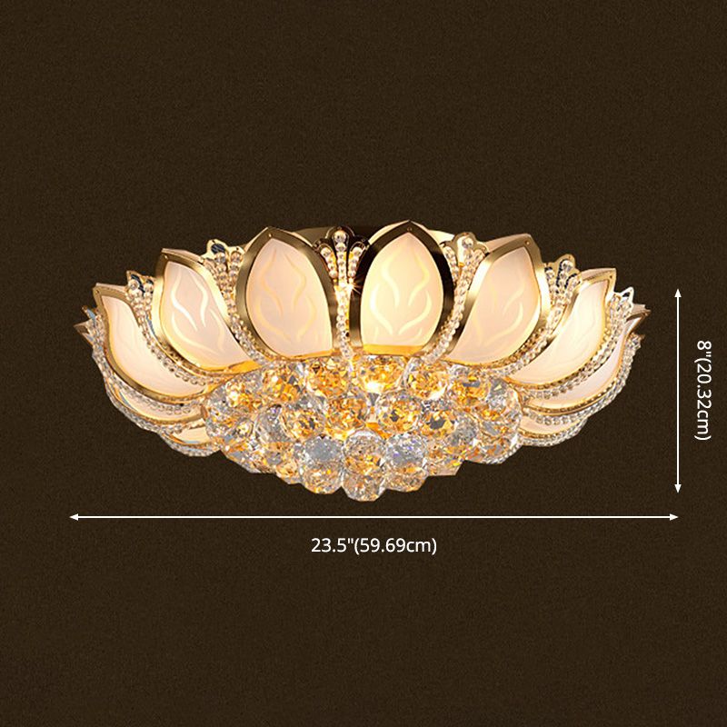 Fleur cristal encastré plafonnier style moderne or encastré luminaire