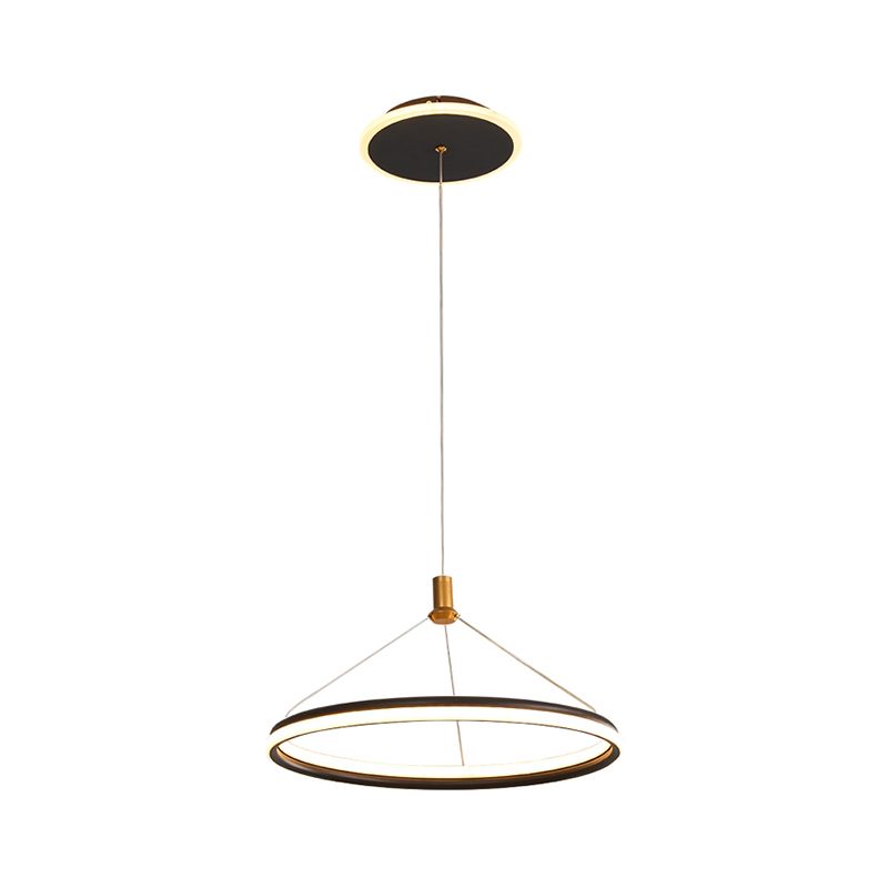 Lumo circolare a livello singolo leggero moderno lampadario in metallo Apparecchio di illuminazione