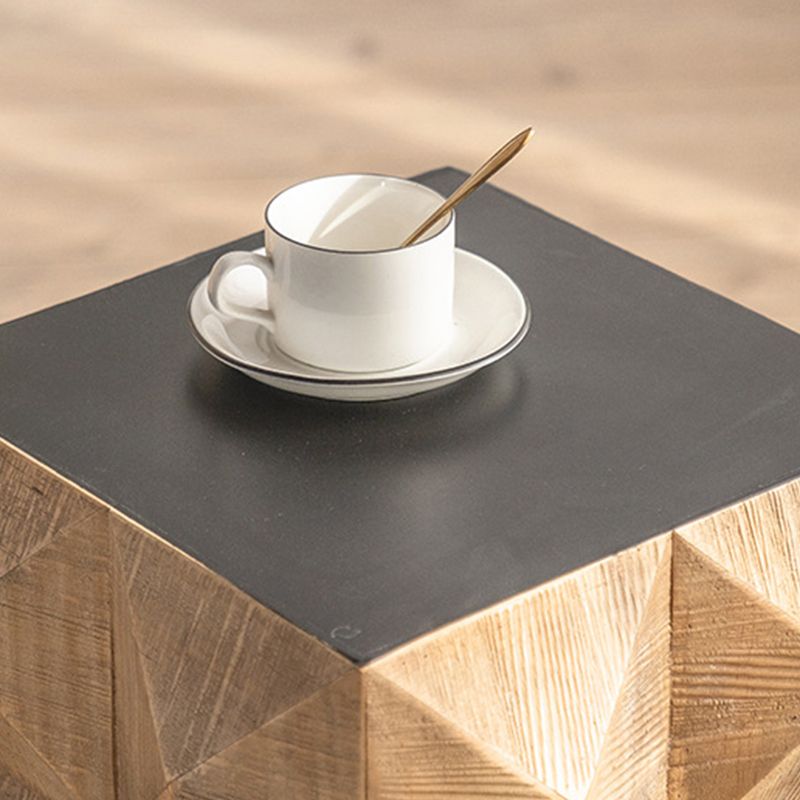 Rustic End Slide Table Living Room Distressed Brown Solid Wood Accent Side Table