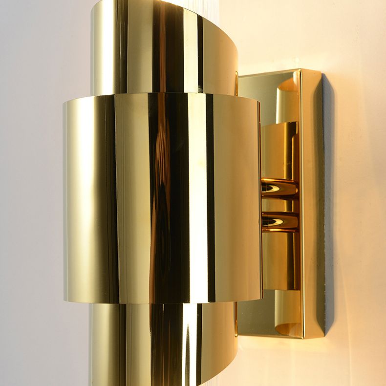 Lampada a muro a 2 luci in acciaio moderno in acciaio moderno a 2 luci moderno in acconciatura vetra