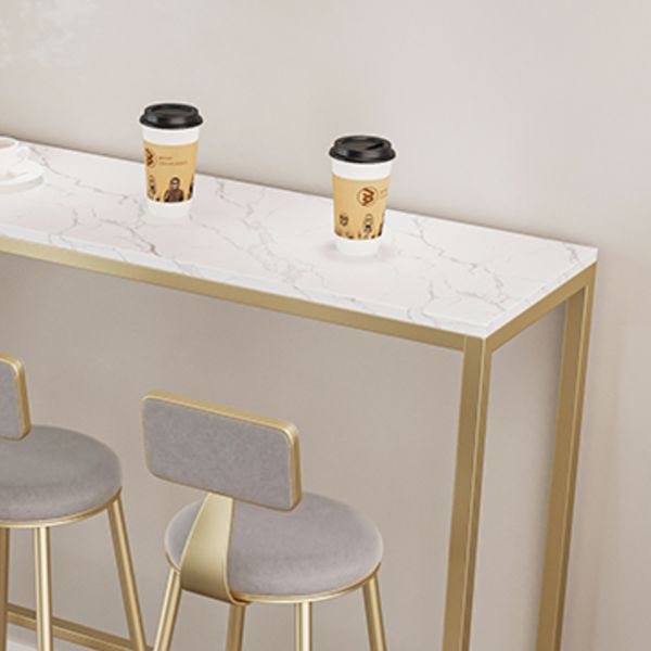 Glam Rectangle Bar Table Set 1/3/4/5 Pcs Iron Frame Bar Table and Upholstered Stools