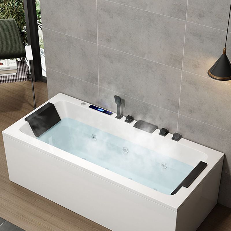 Modern Acrylic Bathtub Right-Hand Drain and Overflow Trim Bath Tub