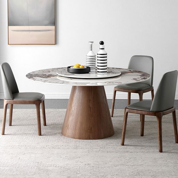 Contemporary Round Shape Gray Table Standard Sintered Stone Dining Table for Kitchen