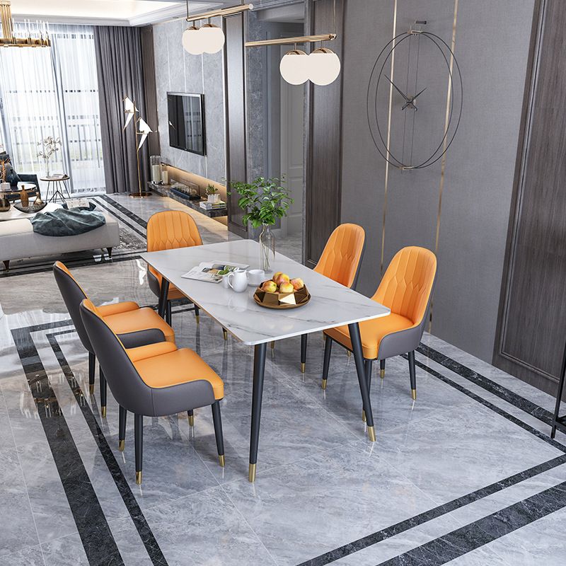 Mesa de comedor de comedor de piedra moderna de acabado mate
