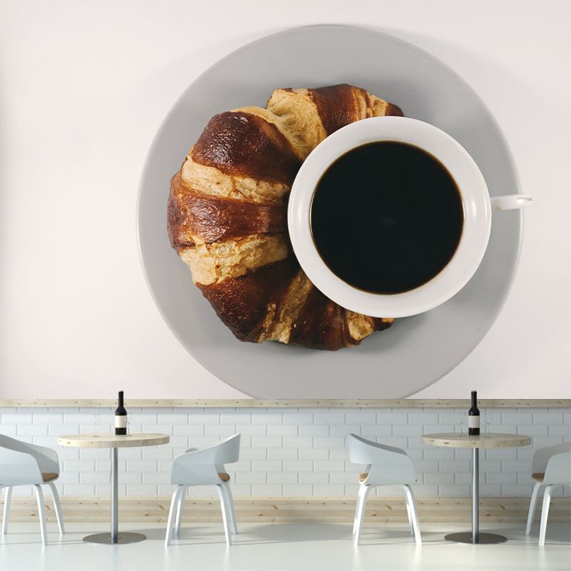 Customized Aromatic Coffee Mural Decal Modern Soft Color for Coffee Shop