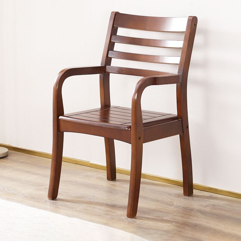 Fauteuil de salle à manger traditionnel en bois de 20 pouces de large, avec dossier en échelle, pour usage domestique