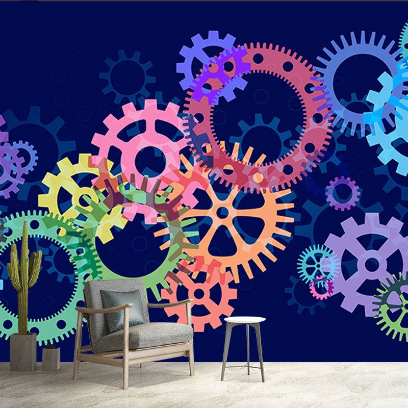 Metal Gear Mildew Resistant Mural Wallpaper Living Room Wall Mural