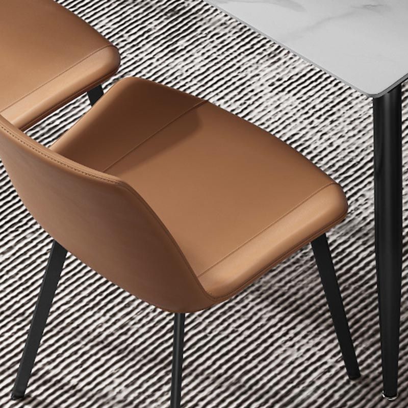 Rectangular Sintered Stone Dining Table Modern Furniture with 4 Legs for Home