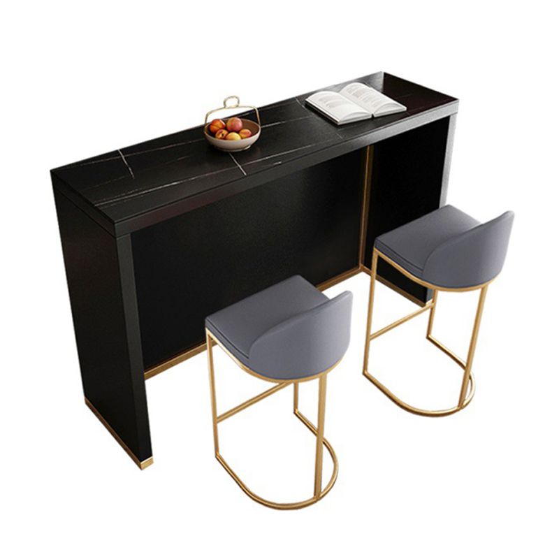 Contemporary Stone Pub Dining Set 1/2/3 Pieces Counter Table with Upholstered Stools