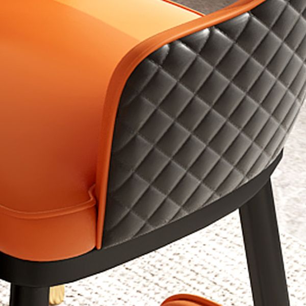 Modern Style Arm Chair Leather Open Back Indoor Dining Chair