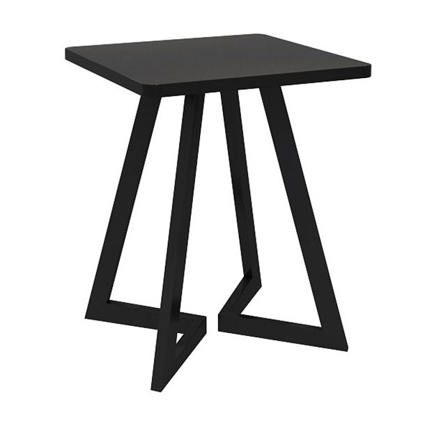 Industrial Dining Table Double Metal Pedestal Table with Black Tabletop for Dining Room