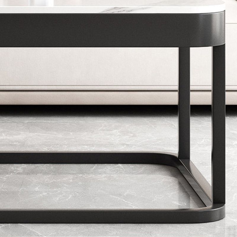 Frame Square Coffee Table Set Glam Nesting Coffee Table Set with Drawer