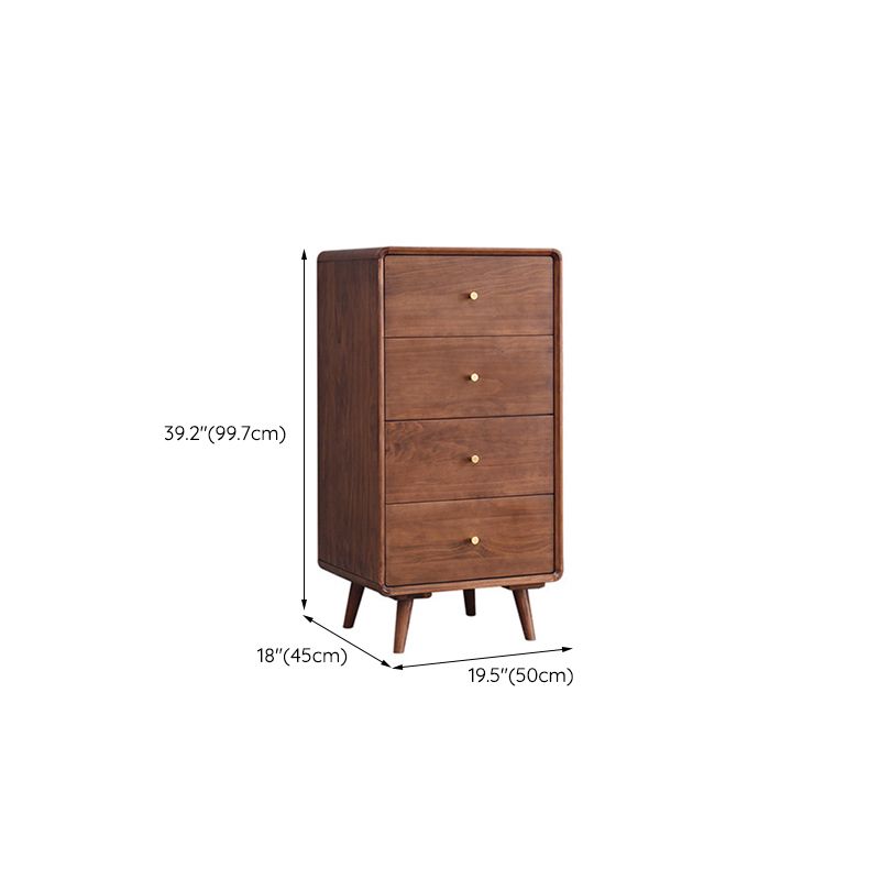 Mid-Century Modern Chest Pine Wood Drawer Knobs Rectangle Accent Chest