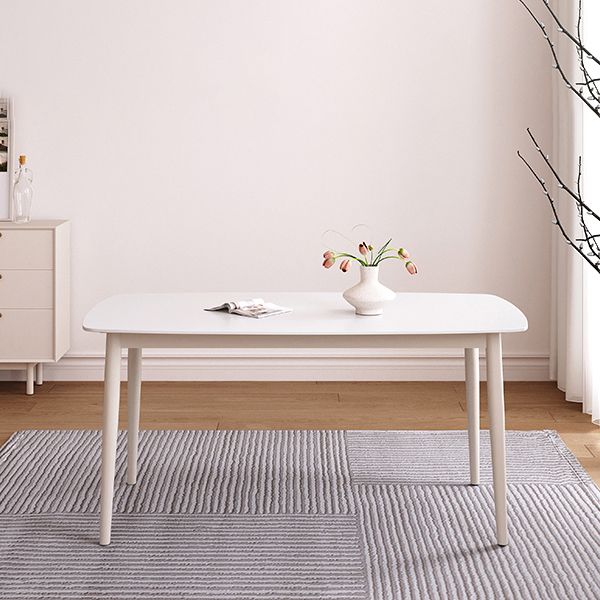 Modern Style 1/4/5/7 Pieces Dining Room Table Rectangle Stone Furniture in White