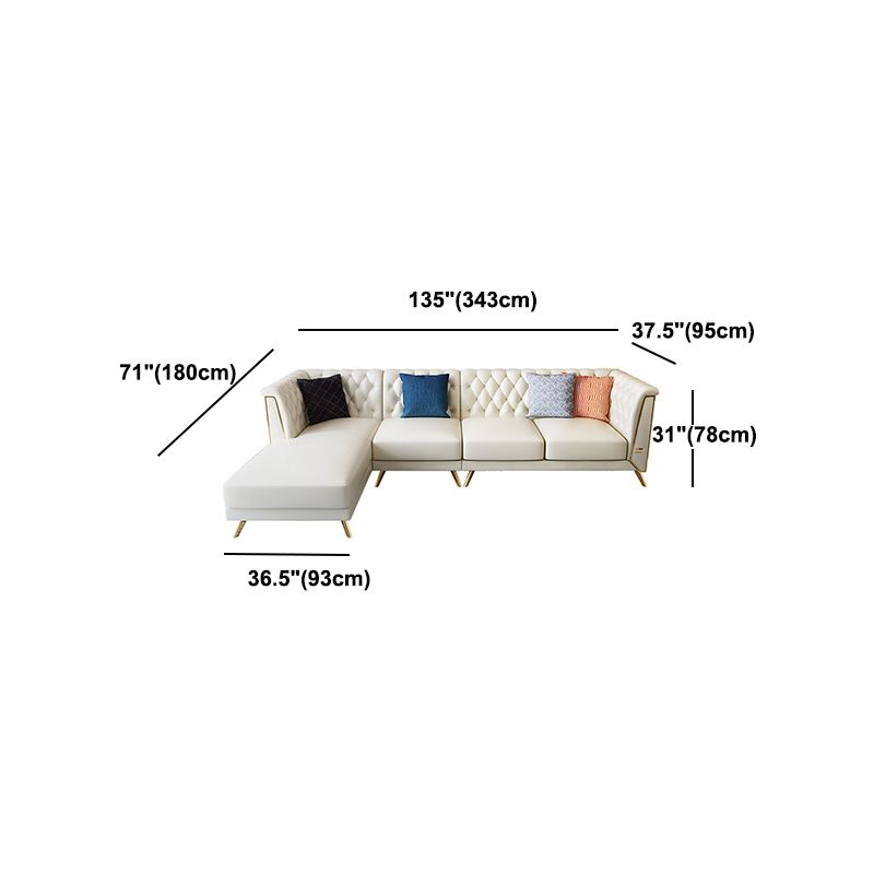 Genuine Leather Tufted Back Pillow Top Arm Sofa/Sectionals with Wear-Resistant