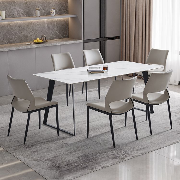 Modern Sintered Stone Dining Set White Multi Purpose Dining Table Furniture for Dining Room