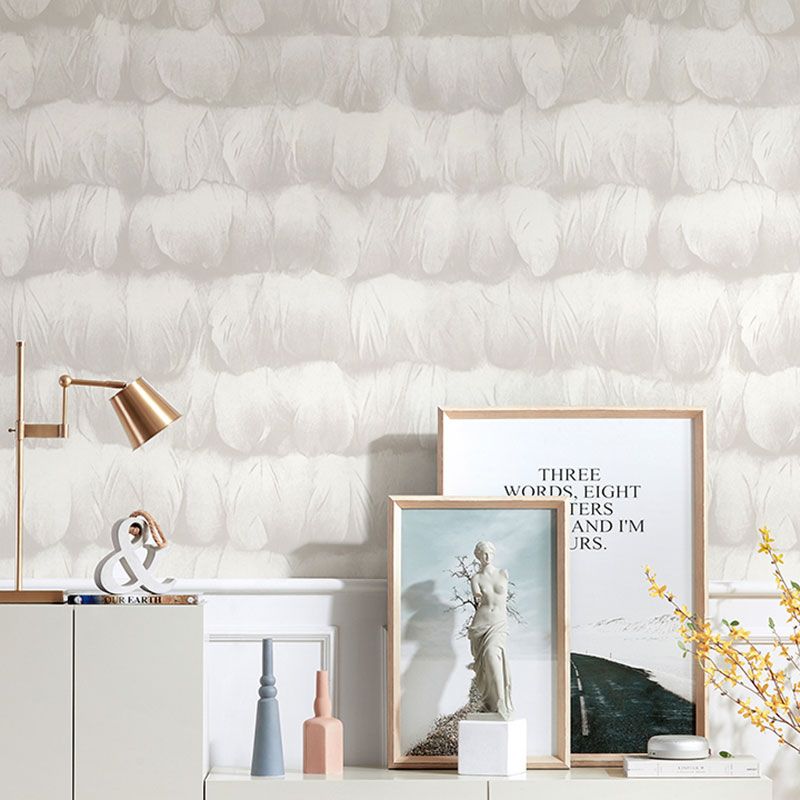 Moisture-Resistant Feather Wall Covering 57.1 sq ft. Minimalist Wallpaper Roll for Accent Wall
