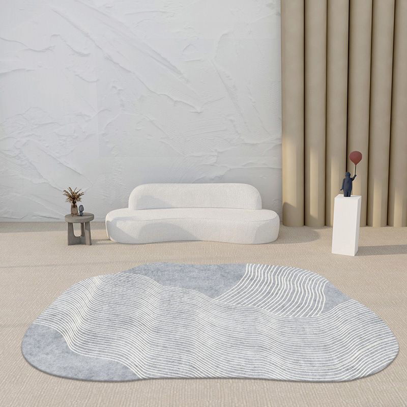 Simplicity Apricot Carpet Modern Novelty Shape Rug Polyester Stain Resistant Carpet for Living Room