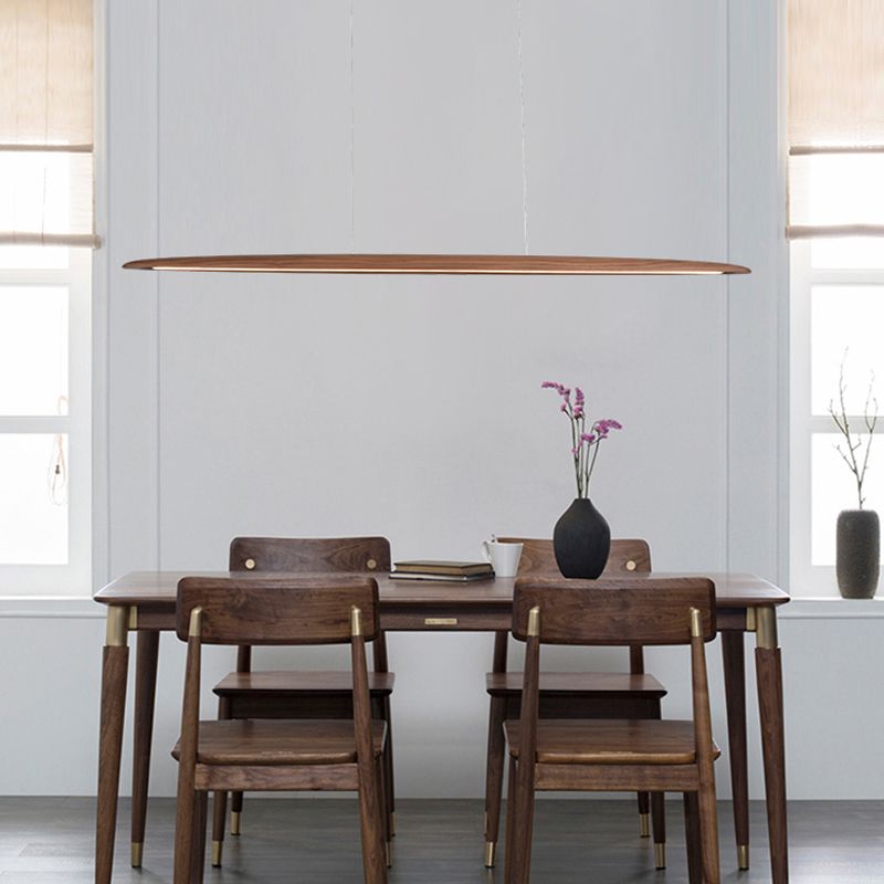 Iluminación moderna de la isla de la cocina Madera lineal 1 Luz de la isla de la luz