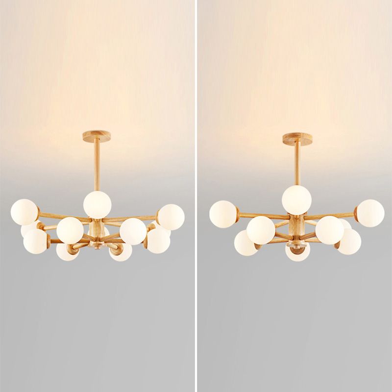 Multi-Light Chandelier Light Fixture Modern Style Ball Shape Glass Pendant Lamp