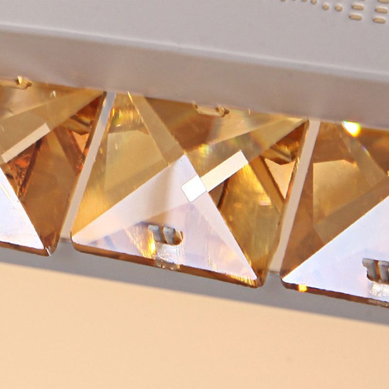 Moderna lámpara de techo LED de cristal K9, color blanco, rectangular/cuadrada, empotrada, con pantalla acrílica en luz cálida/luz blanca/control remoto, atenuación continua, 21,5"/37,5" de ancho