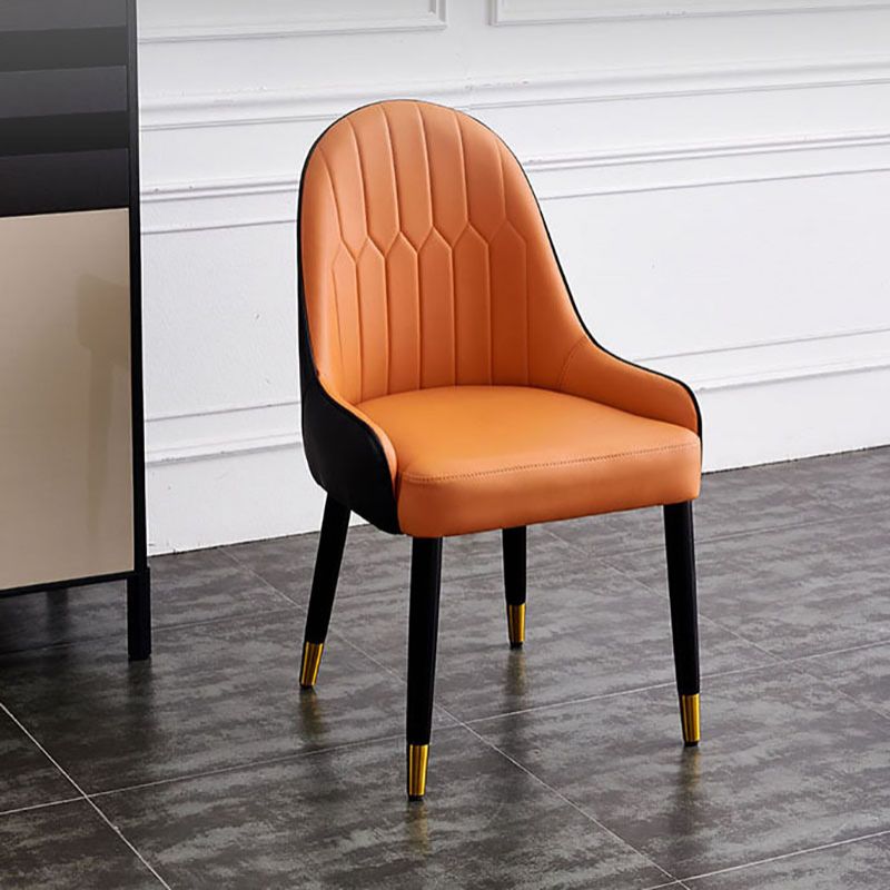 Scandinavian Solid Back Arm Chairs Upholstered Dining Chairs for Kitchen