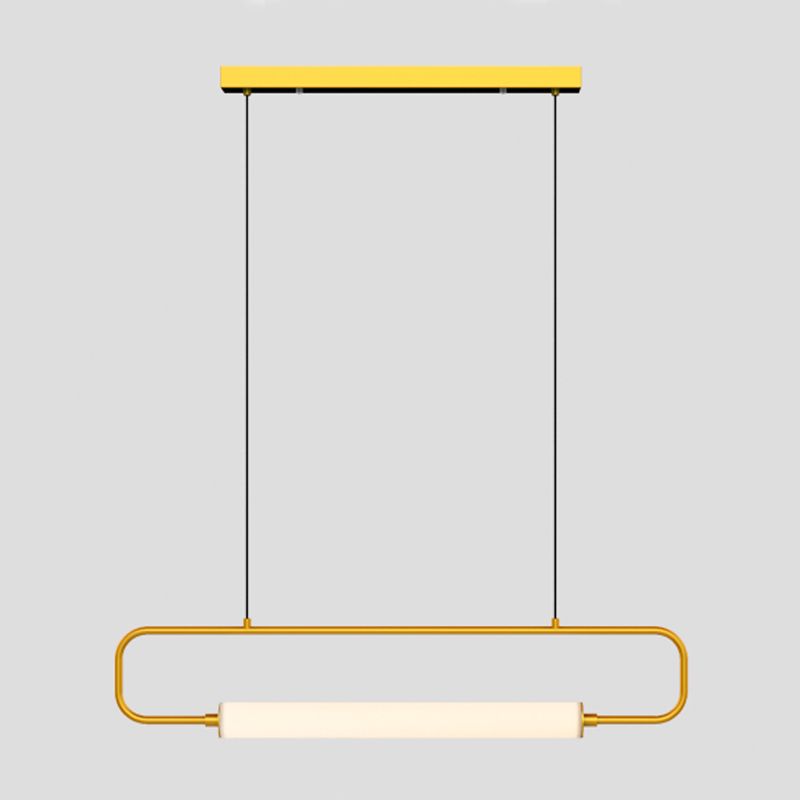 Modern Style Rectangle Island Light Fixture Metal 1- Light Island Pendant Light