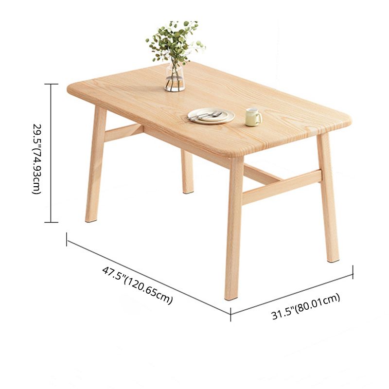 Modern MDF Top Rectangle Shape Dining Set Standard Brown Dining Set With 4 Legs Table