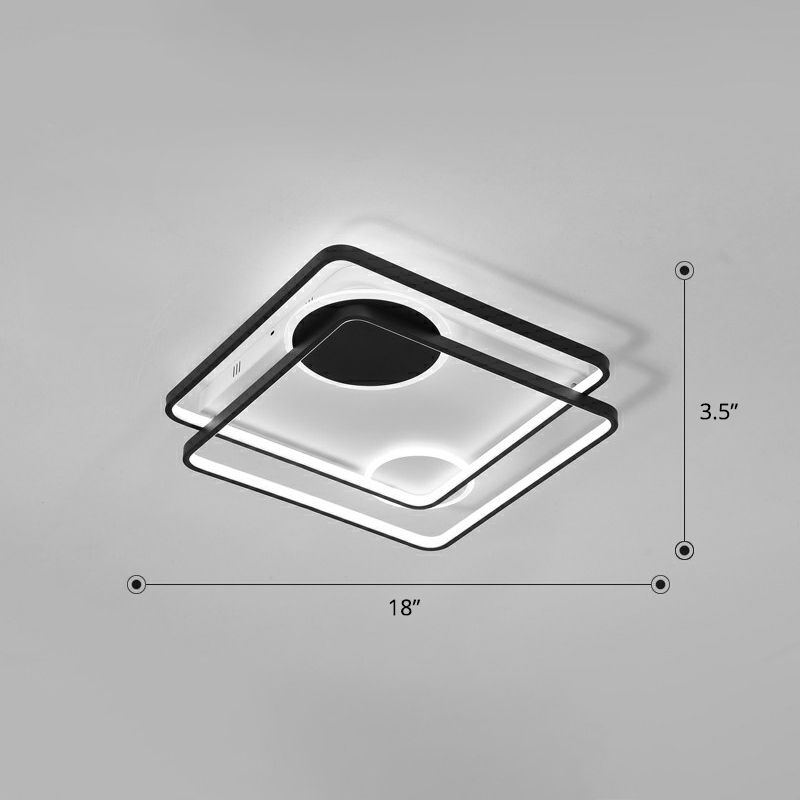 Acryl Parallelogramm Halbbündige Decke Licht minimalistisch Schwarz LED Flush montiert Lampe für Schlafzimmer