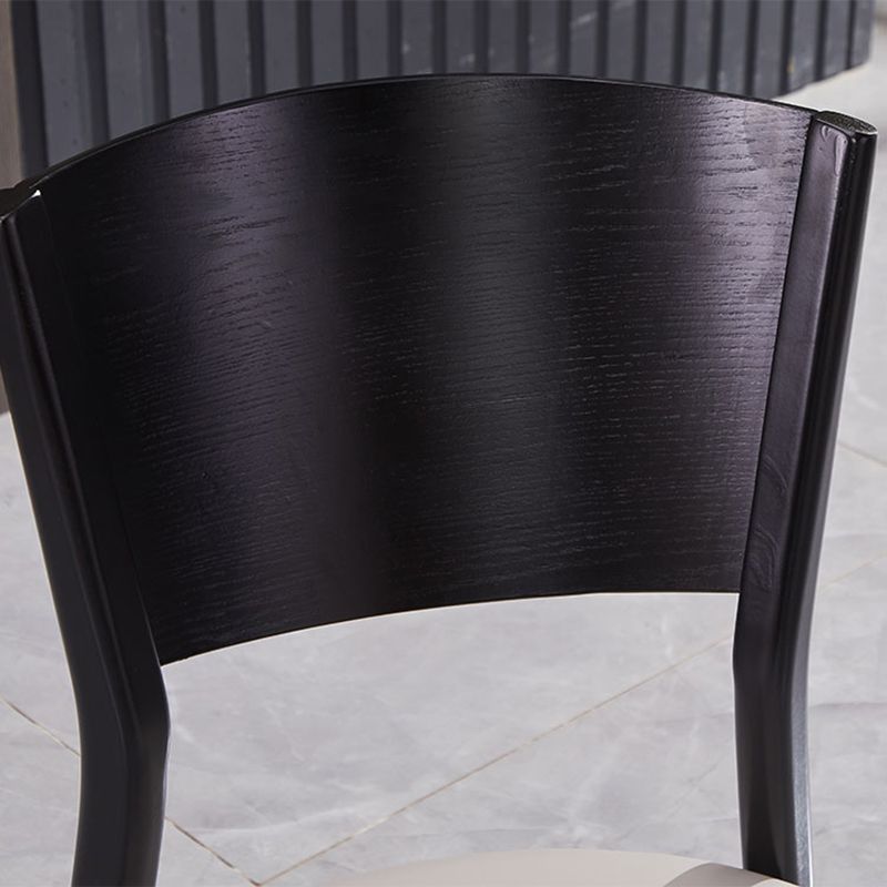 Silla lateral de comedor con respaldo abierto de estilo industrial, sillas laterales de madera sin brazos con patas