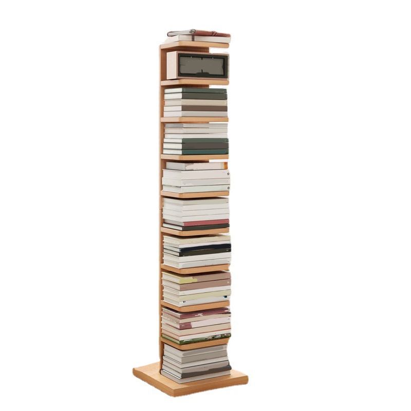 Modern Geometric Book Shelf with Rectangular Shelves Wood Bookcase