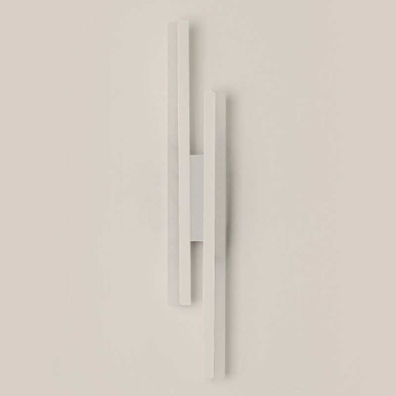 Shaded Bedroom Wall Sconce Lighting Metal LED Minimalism Sconce Light Fixture in White