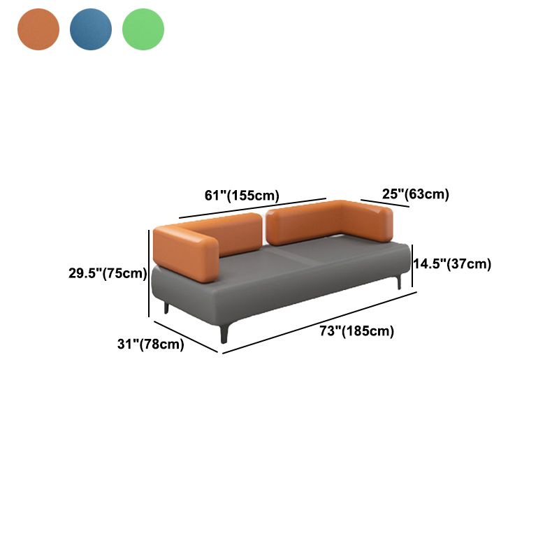 Faux Leather Sofa 30.70" D x 29.52" H Tuxedo Arm Sofa for Living Room