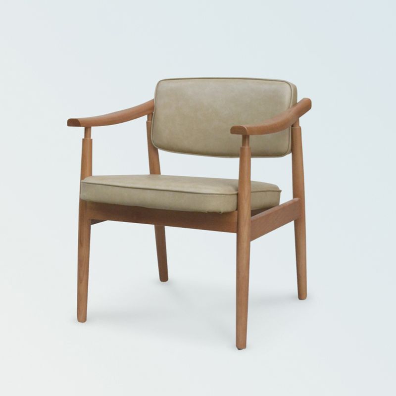 Traditional Style Dining Chairs Kitchen Arm Side Dining Chair with Wooden Legs